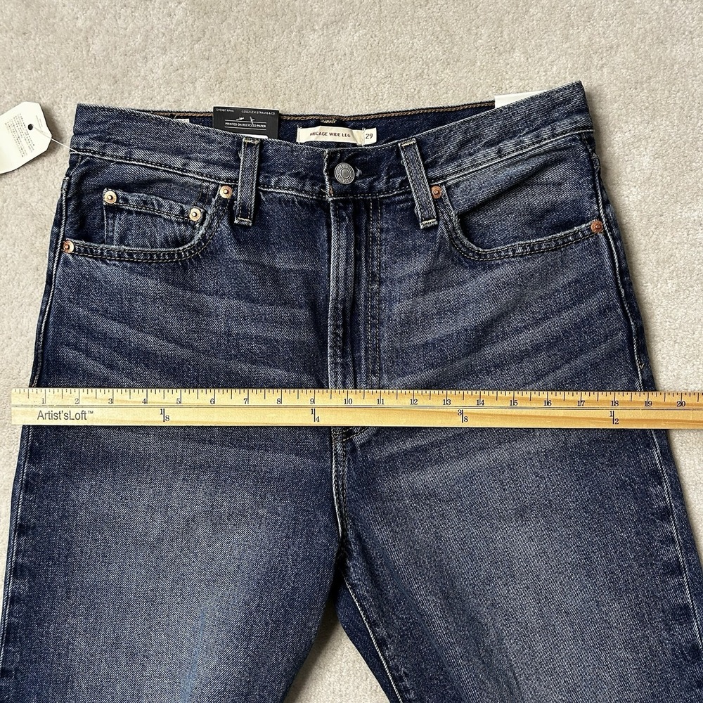 Levi's Premium Ribcage Wide Leg Jeans Women's 29x32 Medium Wash Denim - Picture 4 of 8